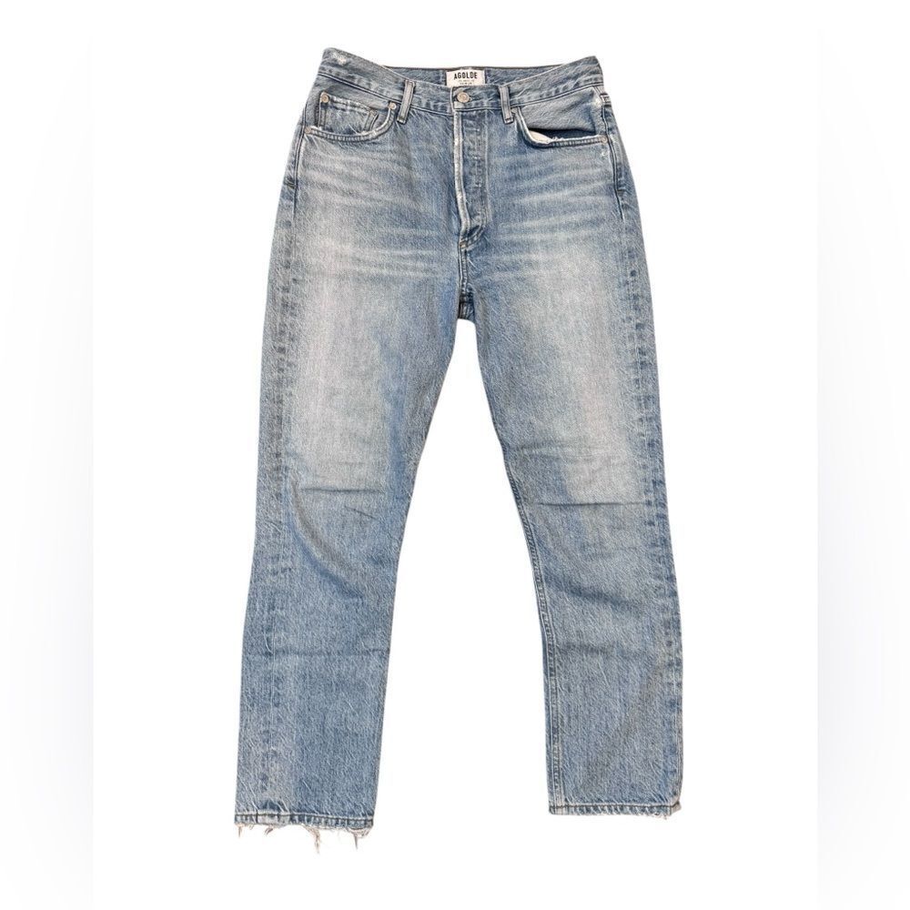 Agolde Riley High Rise Straight Crop jeans denim in Blur 26